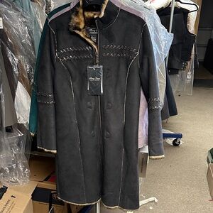 Terry Lewis Classic Luxuries Black and Brown Teddy Coat